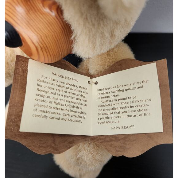 Vintage Robert Raikes Original "54191 Papa Bear" Wooden Face Doll w/ tags - Picture 10 of 11